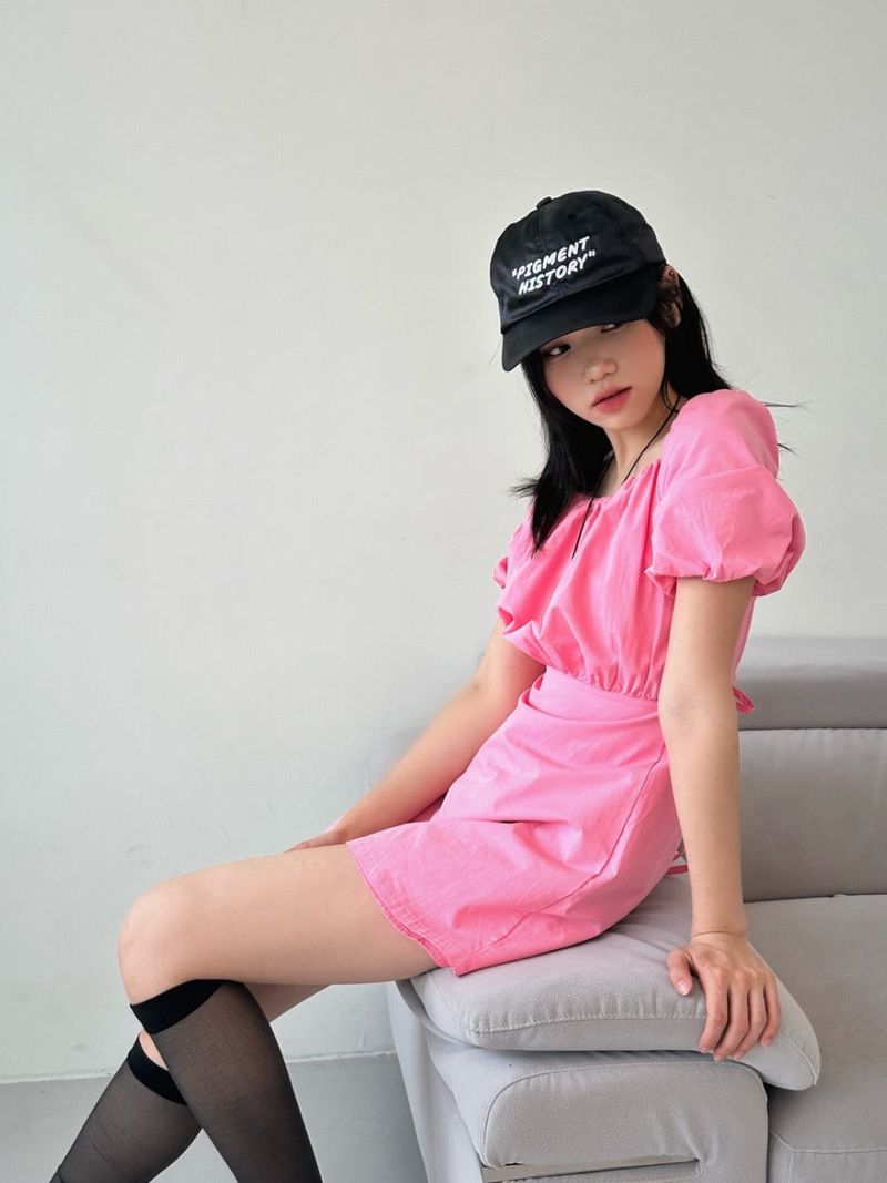 back strap ribbon dress