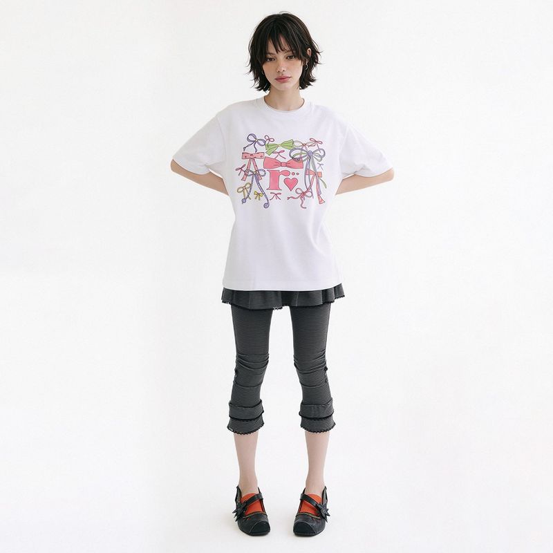 RIBBON SHOWER T-SHIRT (2color)