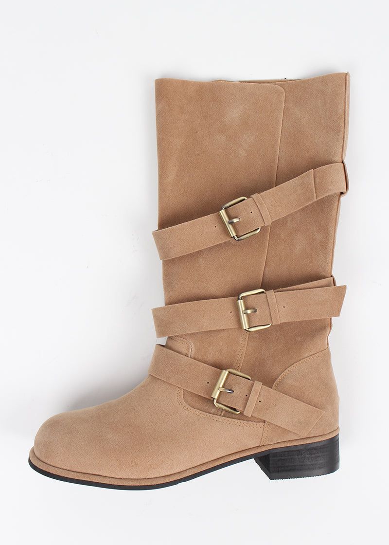 SUEDE BELT MIDDLE BOOTS