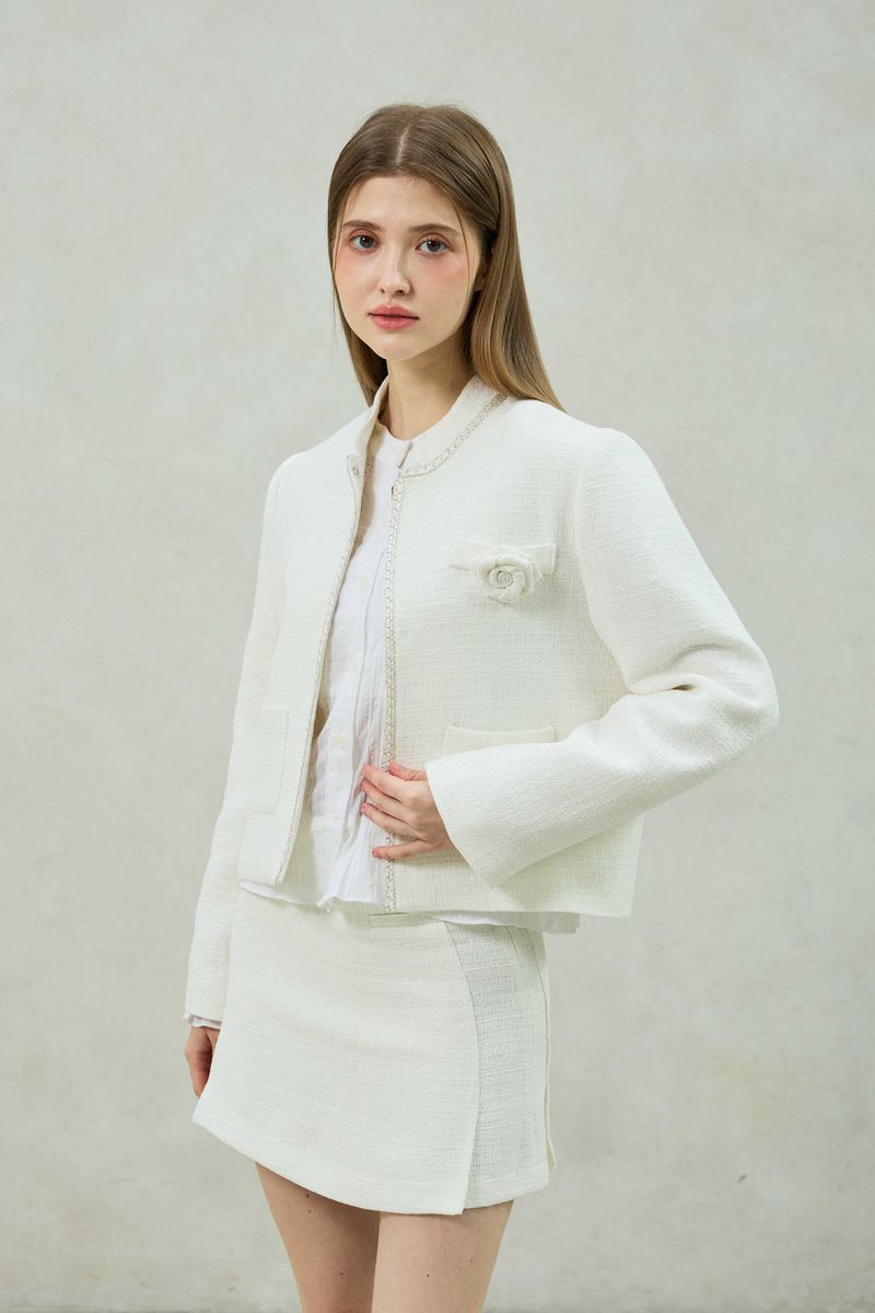 AGLOW TWEED JACKET / WHITE