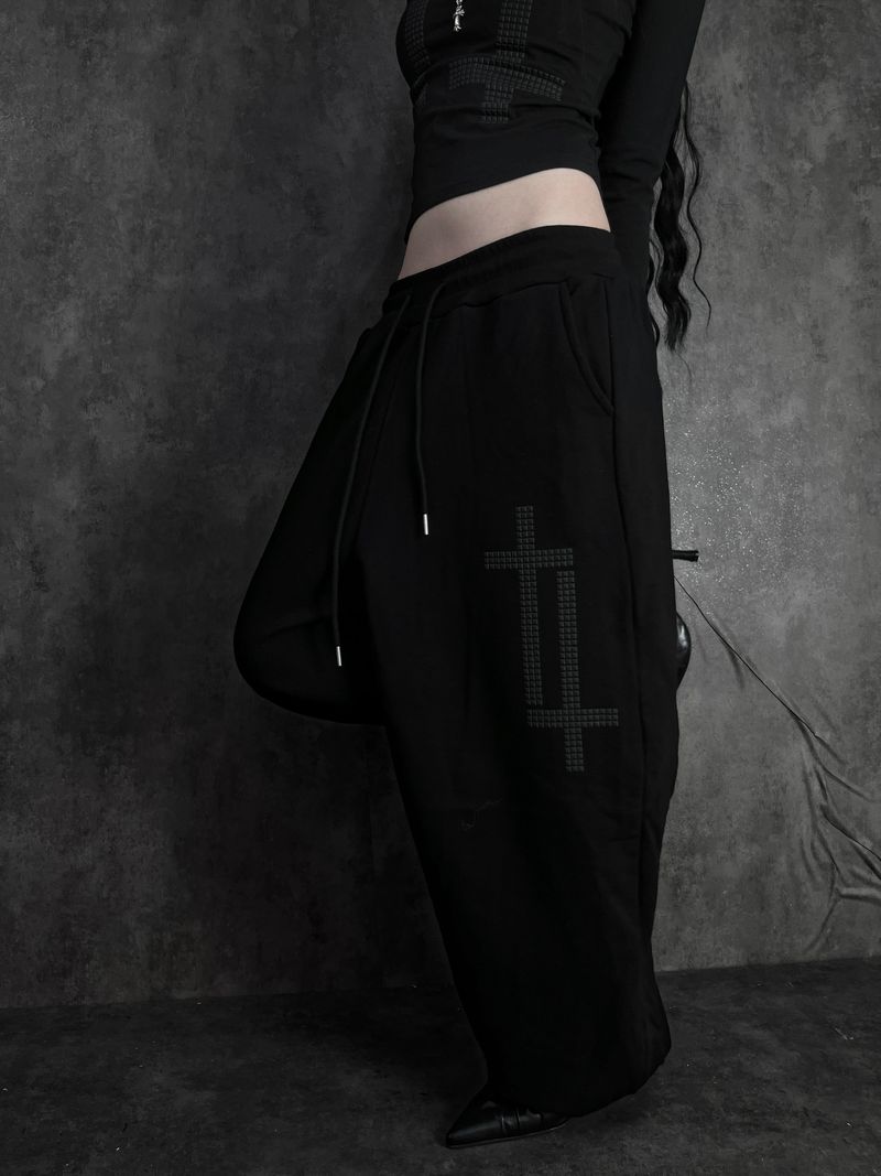 cross square stud pants (2color)