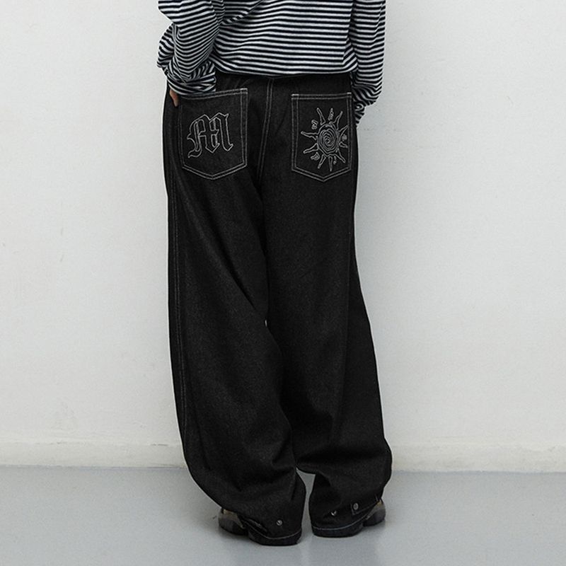 mahagrid(マハグリッド)の「TWO TUCK CURVED DENIM PANTS_BLACK(Pants)」