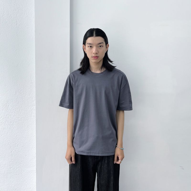 Cool Grey Drop Shoulder Tee