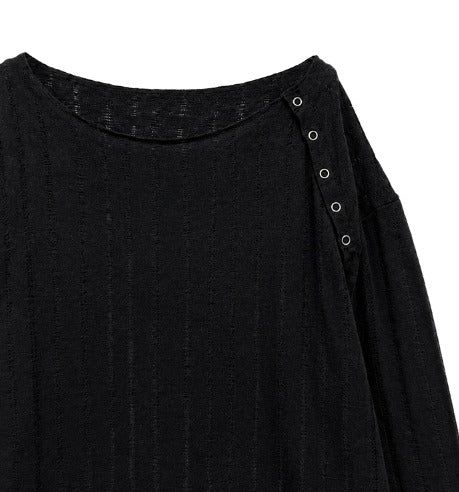 26SS★ [PLAN MADE/MADE] Slant Snap Damaged Knit
