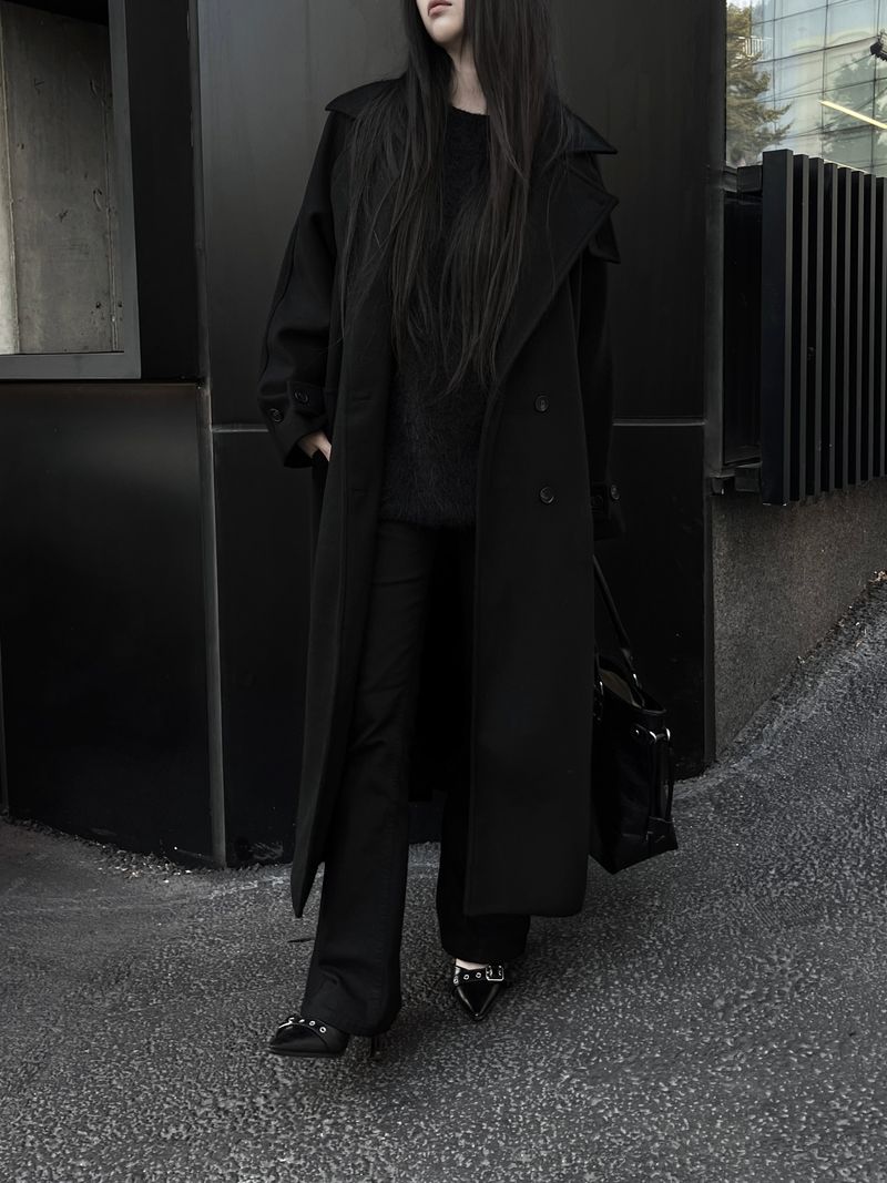 city high neck long coat (2color)