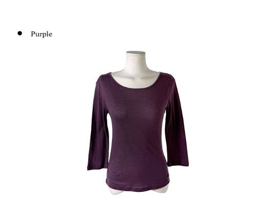 Deton Tencel Basic Round Three Quarter Sleeve T-Shirt
