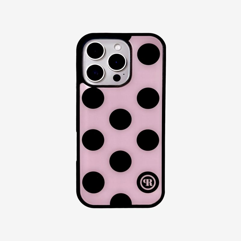 holypeachproject（ホリーピーチプロジェクト）の「[MADE] L dot. (pinkblack) glass bumper iPhone case（Smartphone Accessories）」