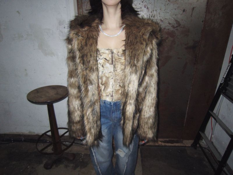 Hoodie fox fur-JK (Brown)