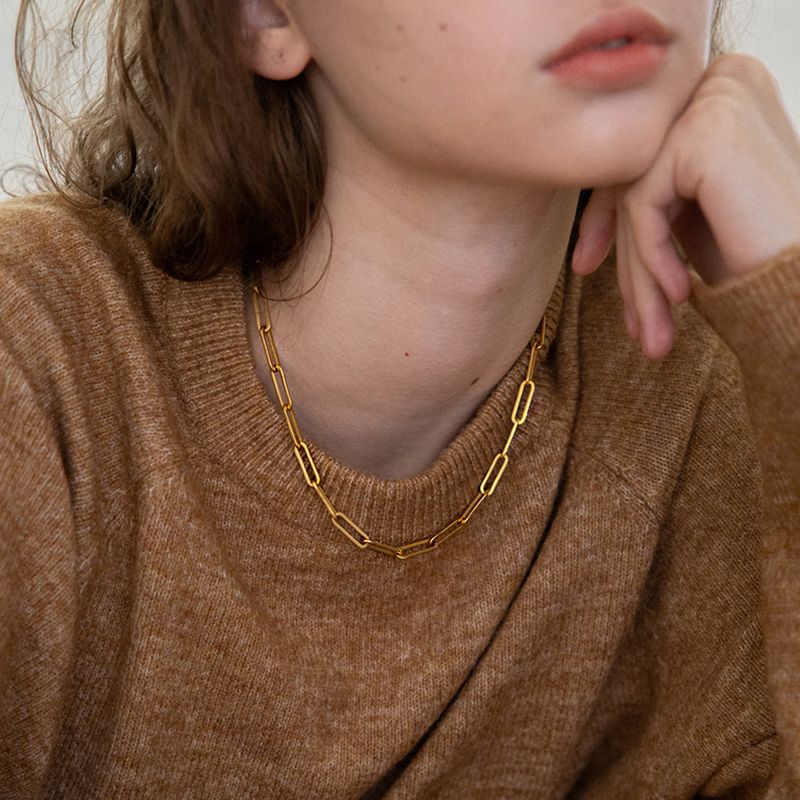 MerryMotive(メリーモチーブ)の「 Bold clip chain gold necklace(Accessories)」