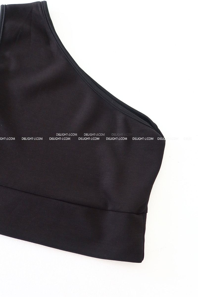 Rose Cosage 3ps Detachable Unbalanced Shoulder Sleeveless