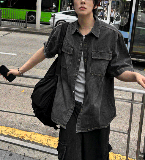Ash Gray Denim Jacket