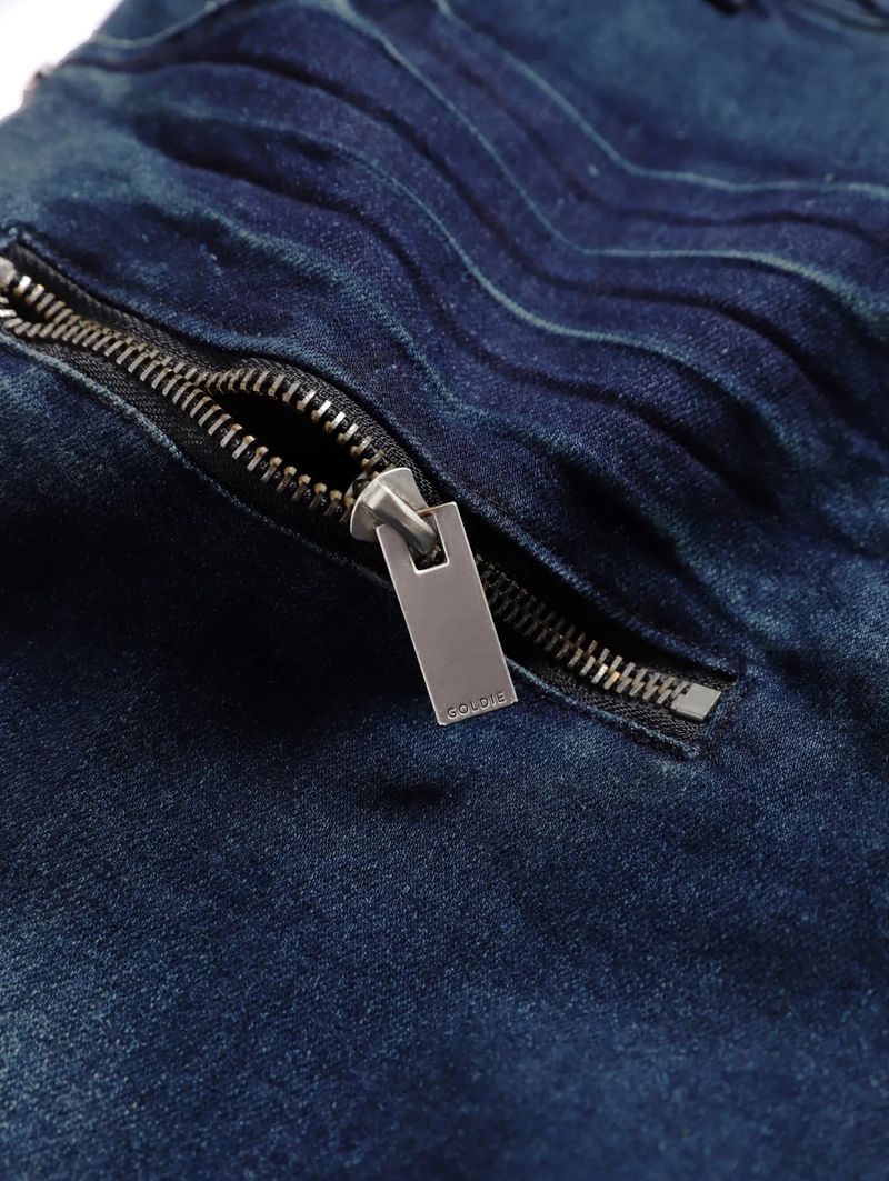 ELECTRO POCKET WAXED BLUE DENIM PANTS