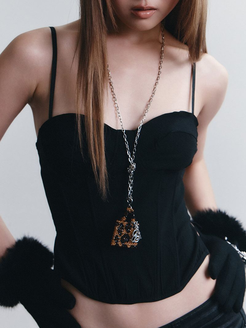 Eireve（エイレブ）の「BEADED MICRO BAG & MULTI CHAIN (LEOPARD BROWN)（Accessories）」