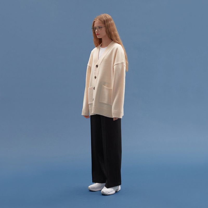 BASIC KNIT CARDIGAN_IVORY