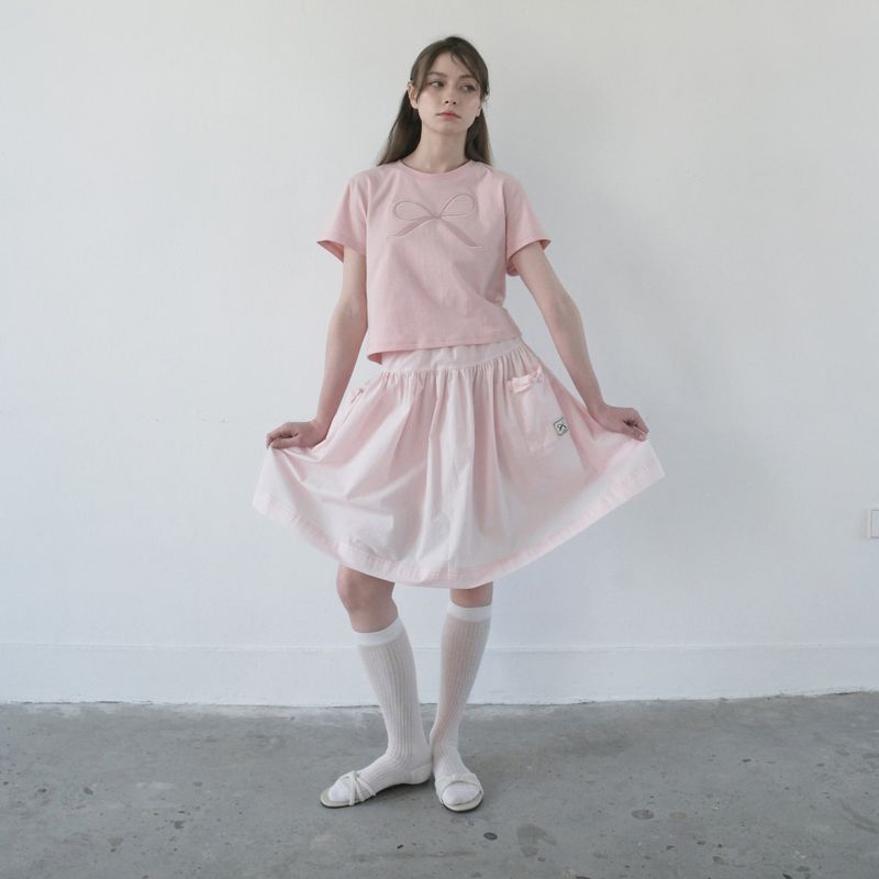 Pink Ribbon Semi-Crop T-Shrit