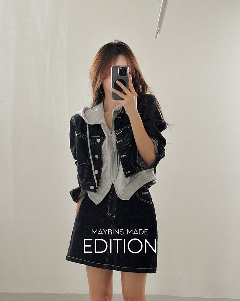 Lee Denim jacket & mini skirt set (including underpants)