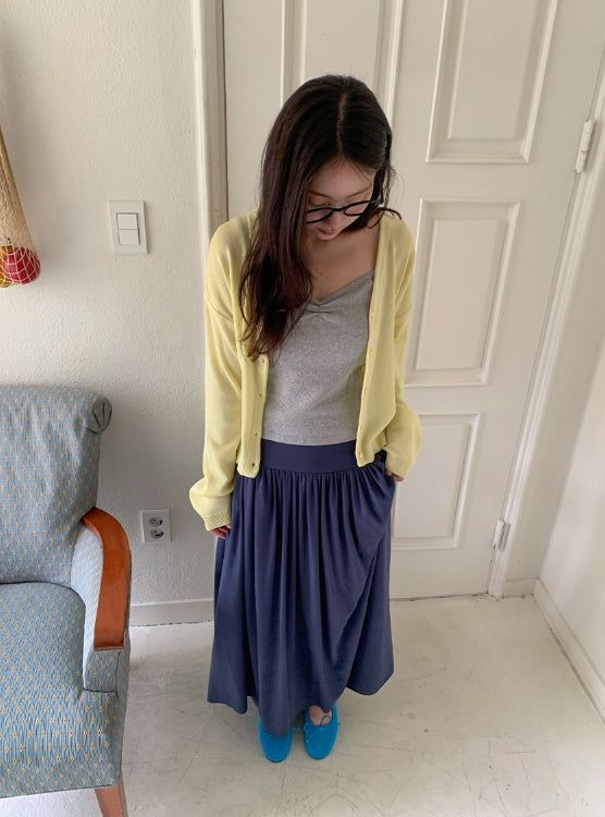 Basta Shirring Banding Long Skirt