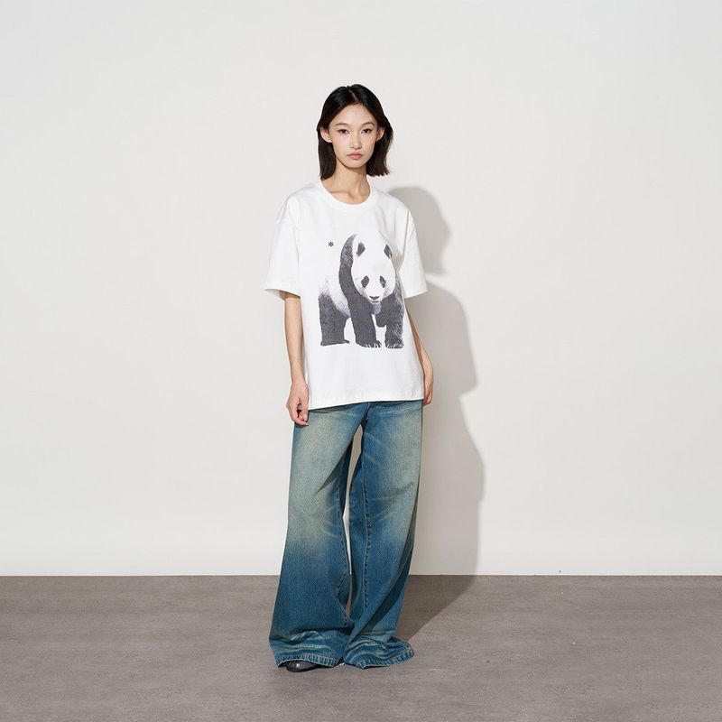 FMACM（エフエムエーシーエム）の「FMACM Panda Print Solona Cool-Feel Quick-Dry Short-Sleeved T-Shirt（Tops）」