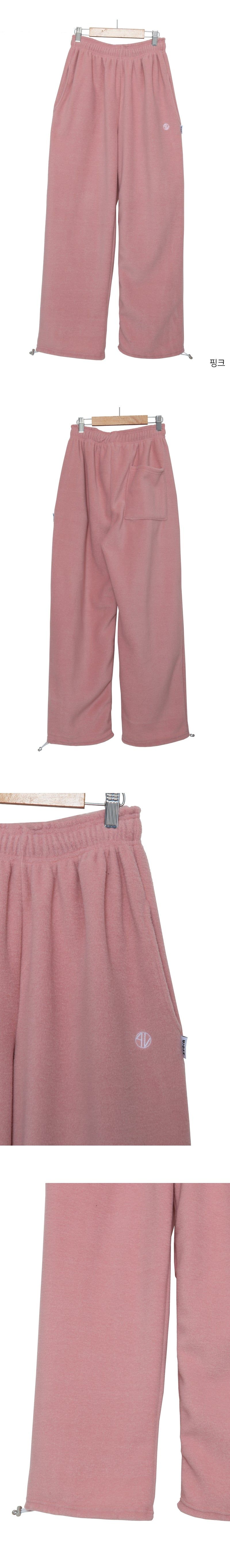 fleece embroidered string pants