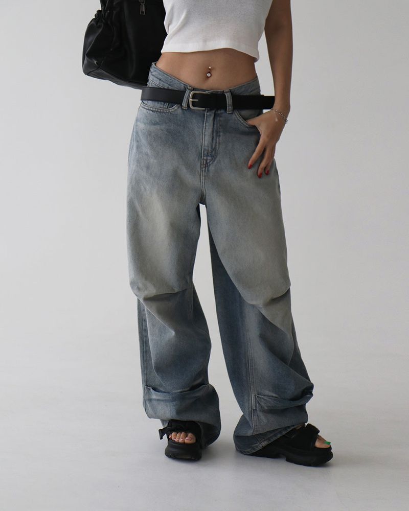 Insider pintuck wide jeans