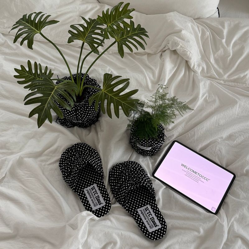 Croa Shoes (Dotty Black) Room Shoes