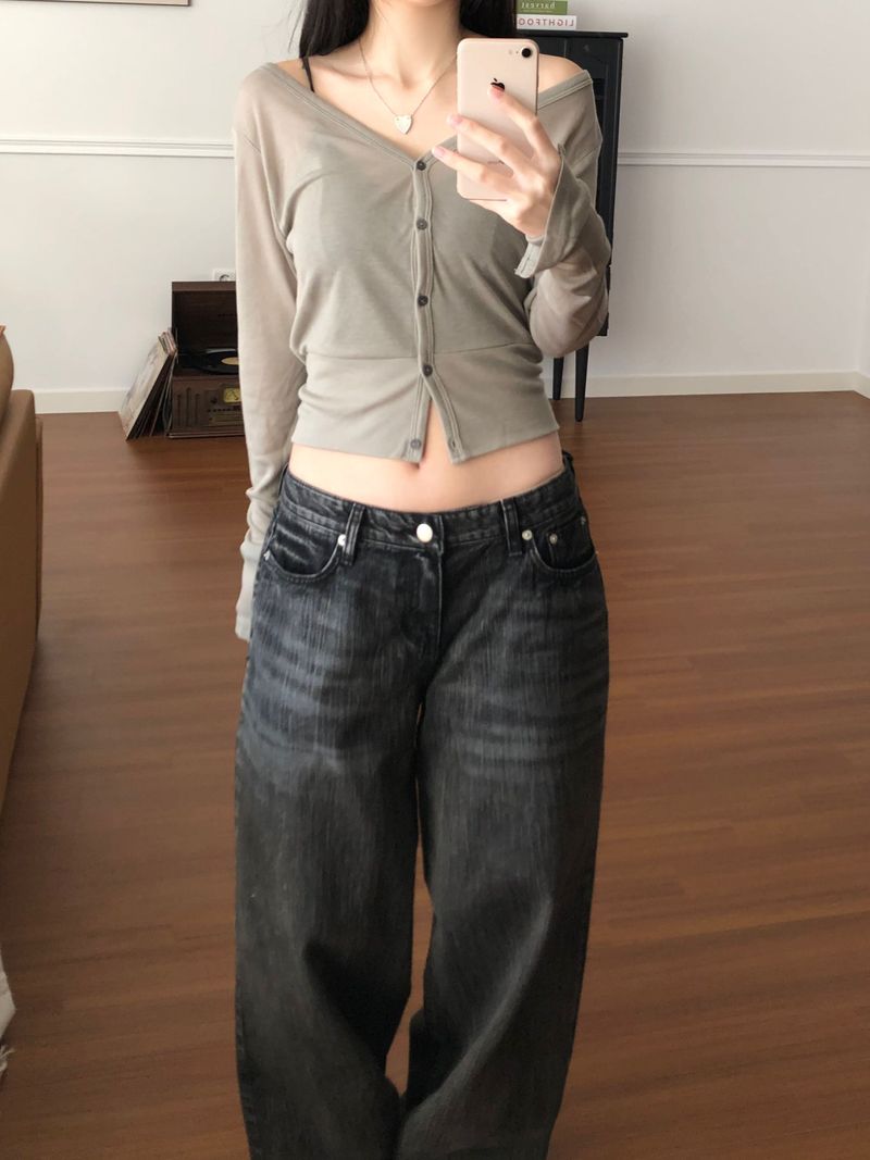 Tencel V-neck cardigan (3 colors)