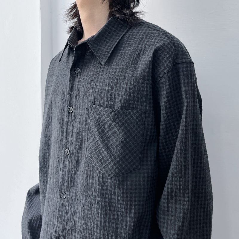 Textured Cropped Shirt