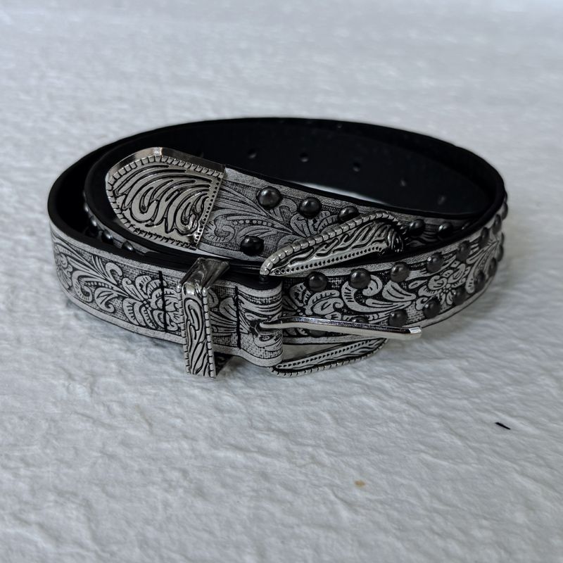 Vintage Tooled Stud Belt