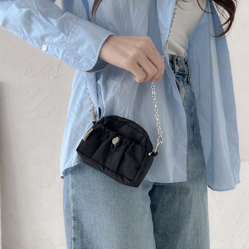 Card Wallet Mini Chain Bag-BLACK