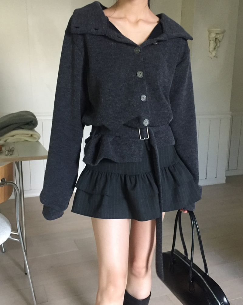 Vent loose high cardigan