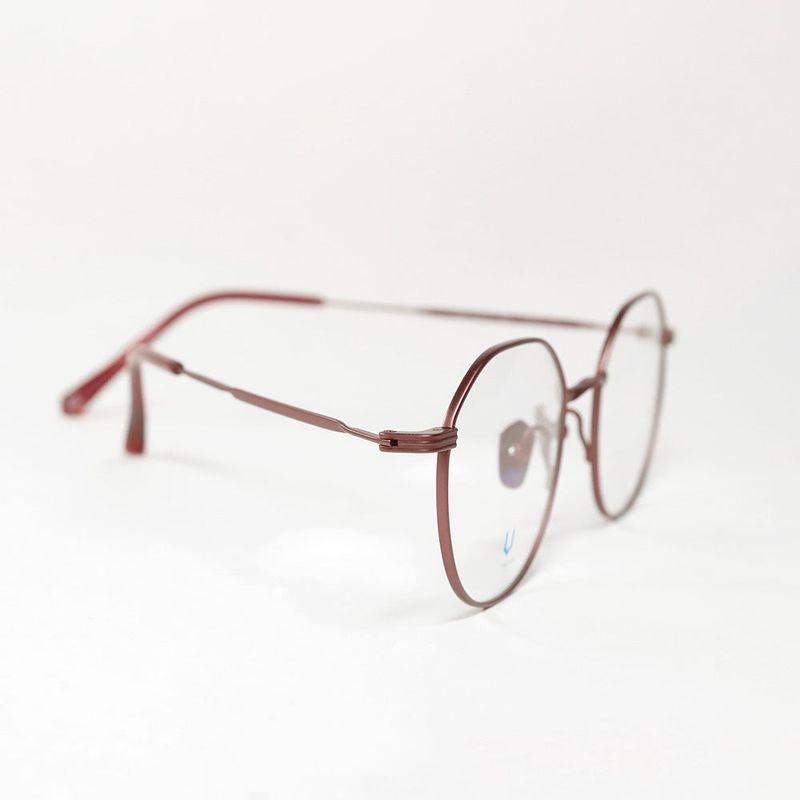 Knouun Round titanium glasses CODE. 101. D Pink Brown