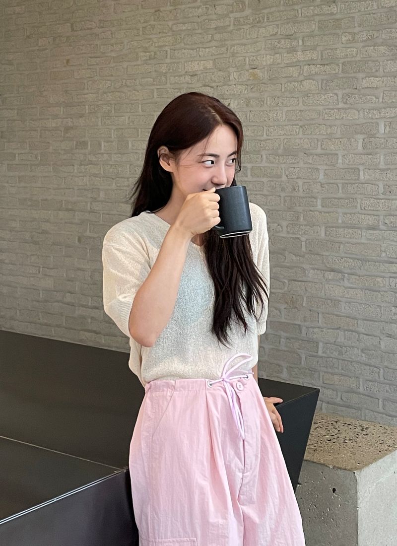 Arco iris（アルコイリス）の「Crayon v-neck sleeve knit T （Tops）」