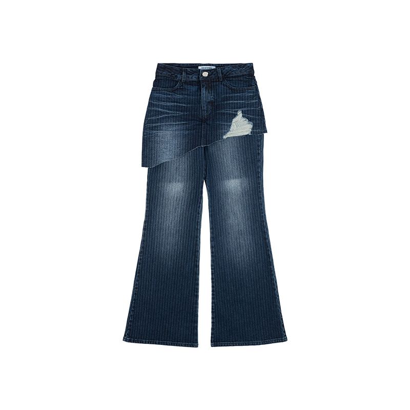 PEOPLEOFTHEWORLD(ピープルオブザワールド)の「Herringbone Damage Cutting Skirt Pants (INDIGO)(Pants)」