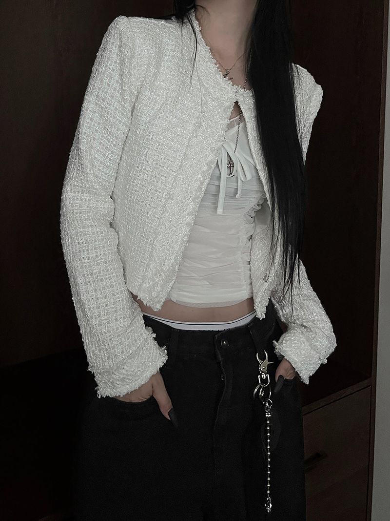 cropped tweed jacket (2color)