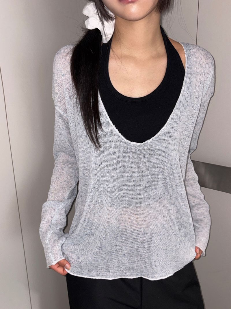 CCORTTI(コルッティ)の「Frisley Pastel U-Neck Loose Summer Knit Top 4color(Tops)」