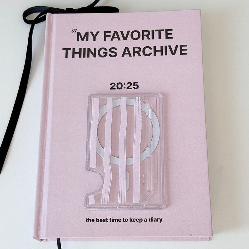 pink stripe magsafe clear card pocket