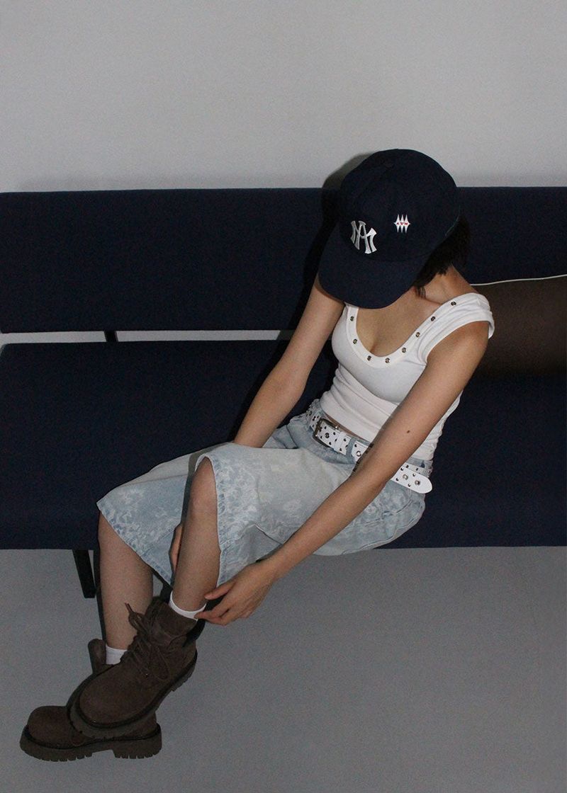 EYELET RIB SLEEVELESS