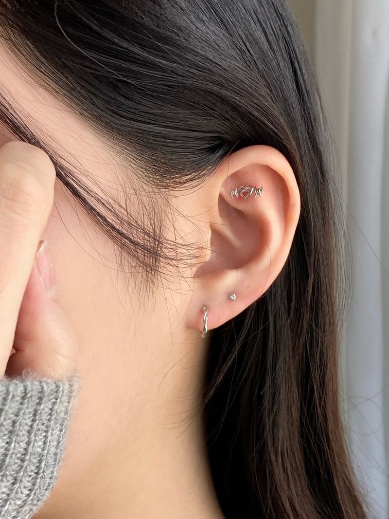 Heart chain piercing / 2 color