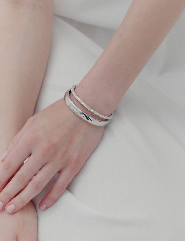 26SS★ [Premium Plating] Essence AB(W) Luxe Full Pave Bangle