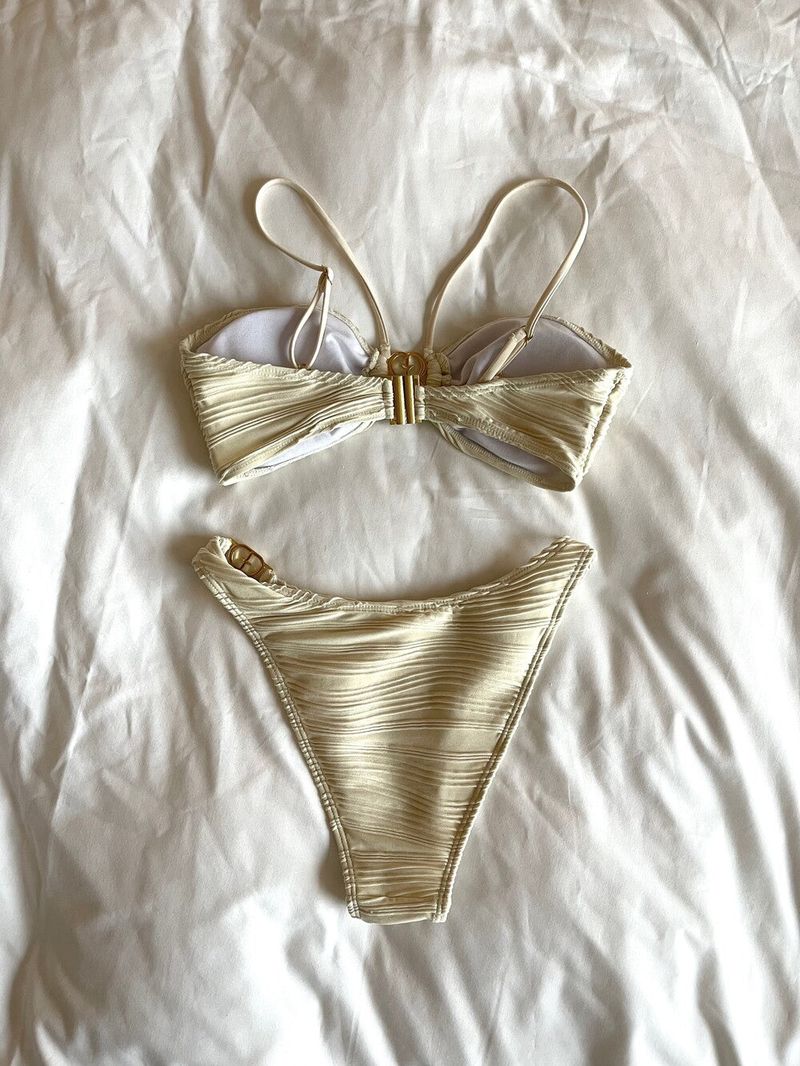  Burning logo bikini cover set (cream)