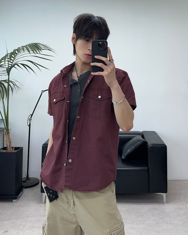 SATIIIZ（サティーズ）の「Aran Cation Pocket Short Sleeve Shirt（Tops）」