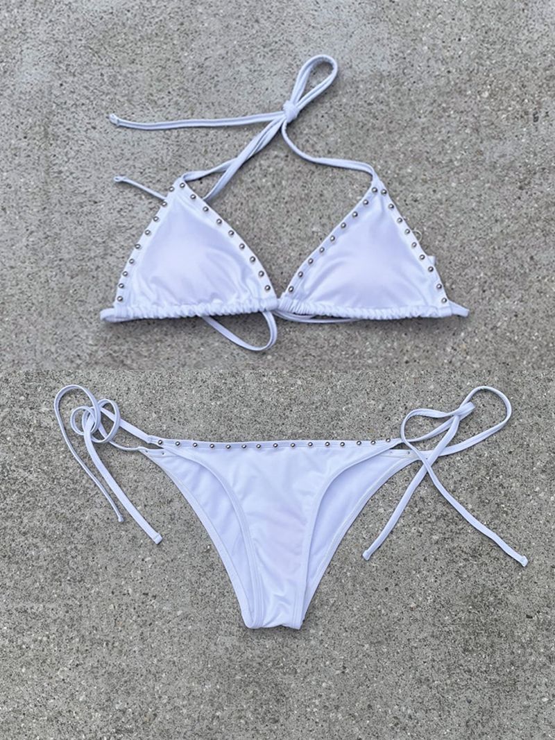 White stud bikini - Triangle top