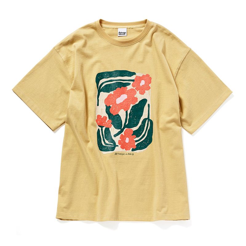 FLOWER DRAWING OVERSIZED T-SHIRT_YELLOW
