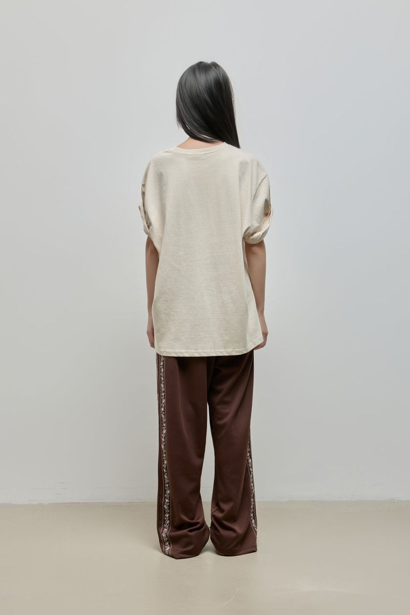 Embroidered Track Pants_Brown