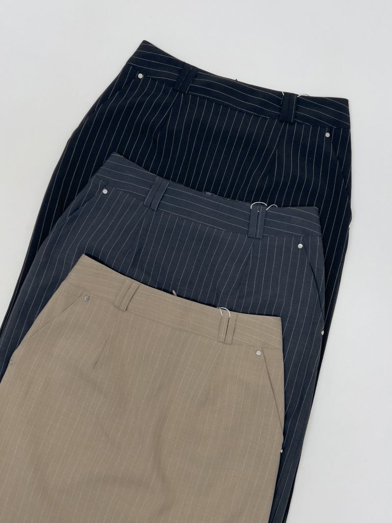 Rivet Stripe H-Line Skirt