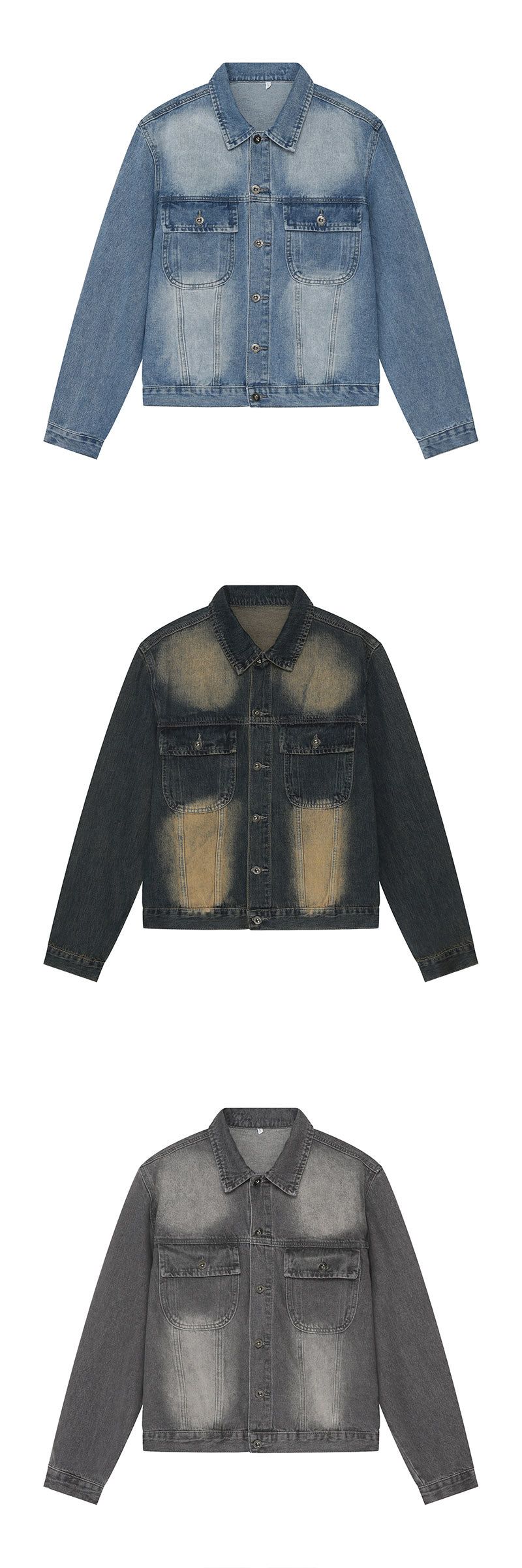 [S/S] Sand washing denim trucker jacket(3color)