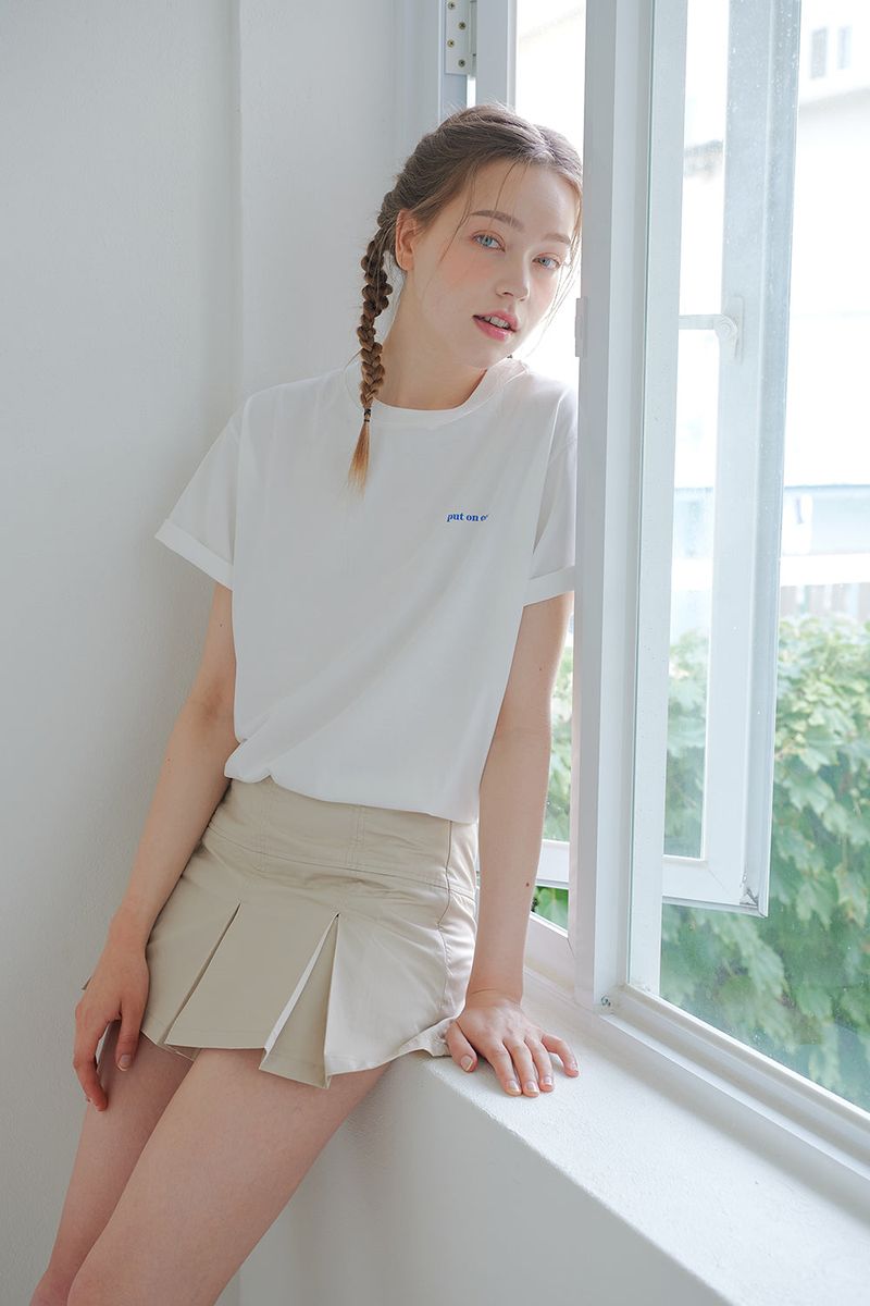 ROUND LOGO OVERSIZED T-SHIRTS_2COLORS