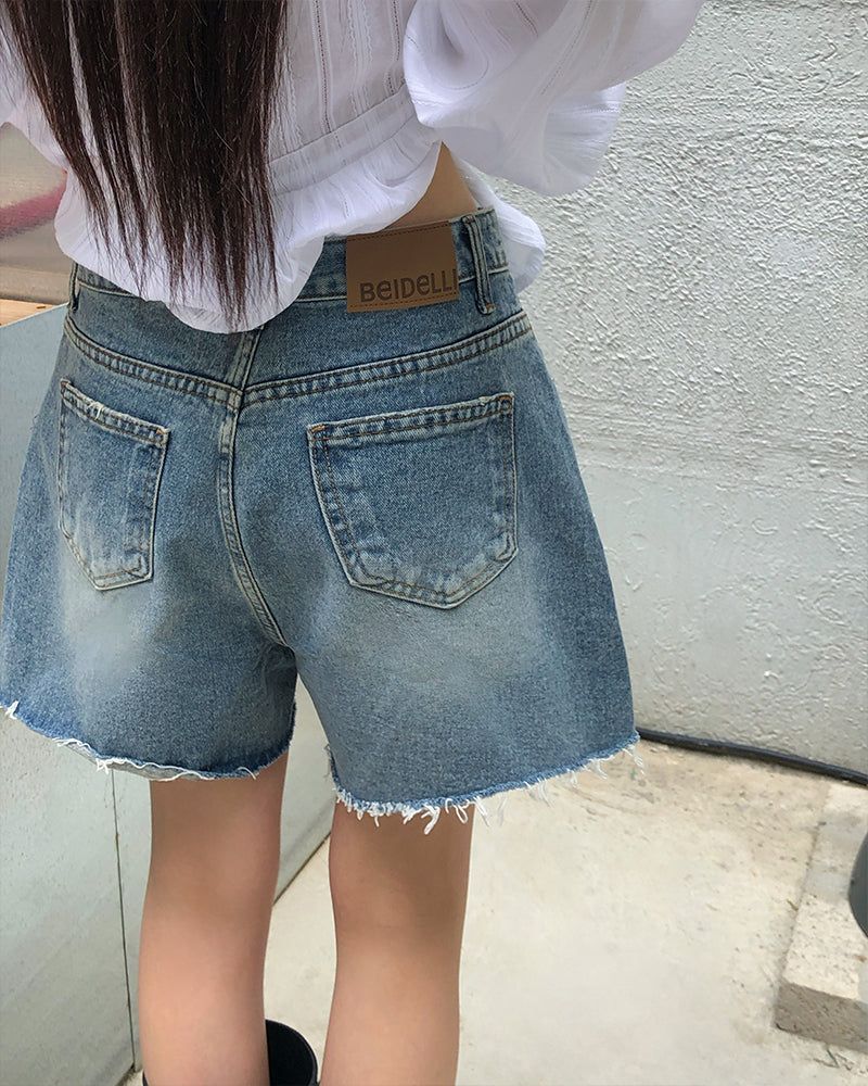 [ORIGINAL] Loss Damage Short Denim Pants