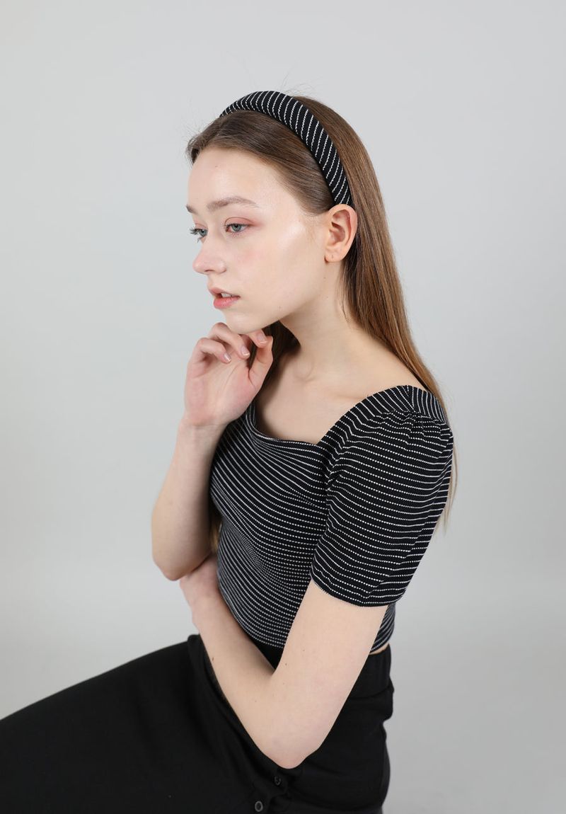 Stripe Puff T-shirt Black