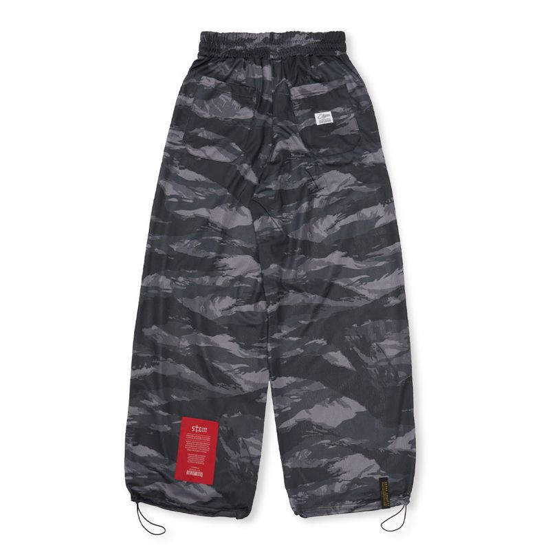 Mesh Wide Jogger Pants Tiger Camouflage